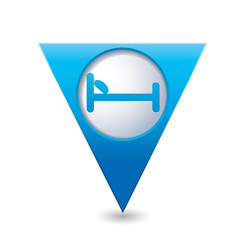 bed blue triangular map pointer vector image