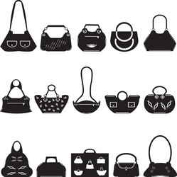 Black icons female bags vector