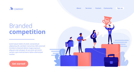 Branded competition concept landing page Vector Image