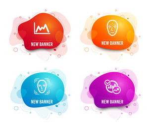 face biometrics detection and diagram icons vector image