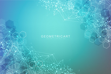 Geometric abstract background with connected line vector