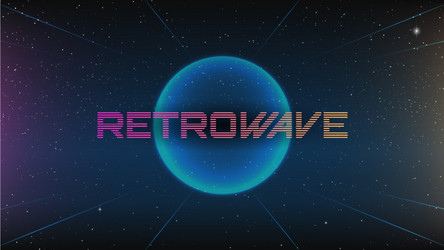 retrowave background synthwave 80 s style dark vector