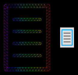 spectrum gradiented polygonal mesh text page icon vector image