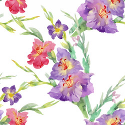 Watercolor Floral Seamless Pattern Vector Image