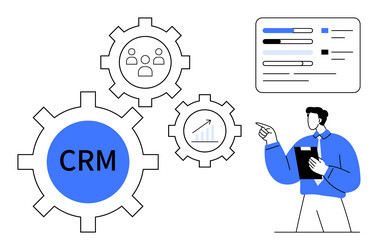 crm integration framework with analytics dashboard vector image