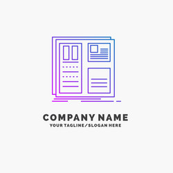 design grid interface layout ui purple business vector image