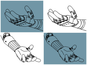 Robot hand closeup vector