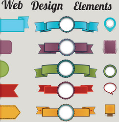 set of retro web design elements vector image
