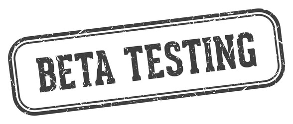 beta testing stamp rectangular vector image