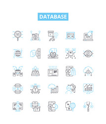 database line icons set sql vector image