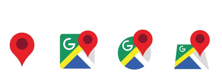 Google maps icon set map pin markers vector