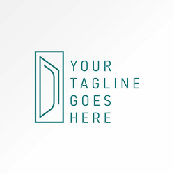 initial dn or nd font line open door window vector image