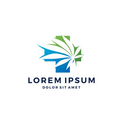 Medical Cannabis Hemp Leaf Logo Vector Image