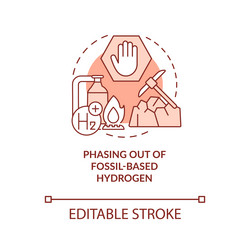 phasing out of fossil based hydrogen red concept vector