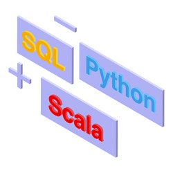 programming languages combination with sql python vector image