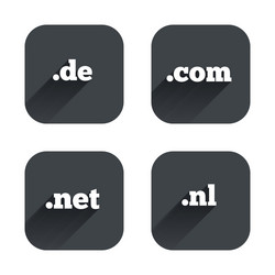 Top-level domains signs de com net and nl vector