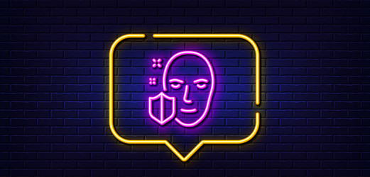 face detection protected line icon secure access vector image