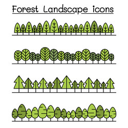 forest landscape in panorama view graphic design vector image