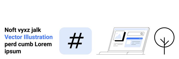 hash symbol website interface and minimalistic vector image