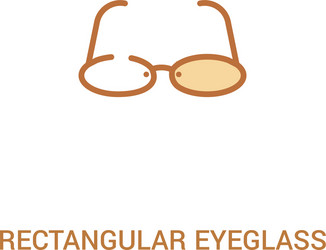 rectangular eyeglass frame concept 2 colored icon vector image