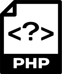 black php file document icon download button vector image