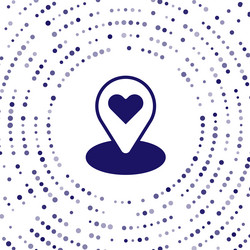blue map pointer with heart icon isolated on white vector image