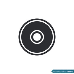 CD Vinyl Icon Template Vector Image