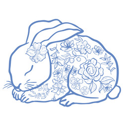 cute line art bunny Vector Image