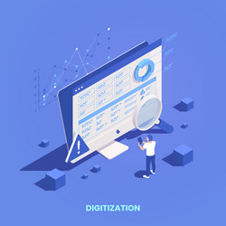 digitalization isometric composition vector image