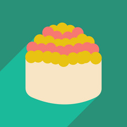 Flat with shadow icon and mobile application sushi vector