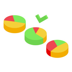 green check mark hovering over three multicolored vector image