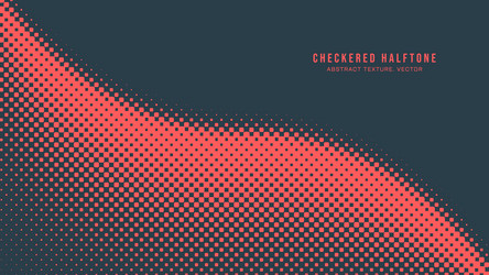 halftone checker pattern smooth curve border red vector image