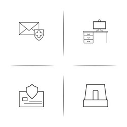 internet security simple linear icon setsimple vector image