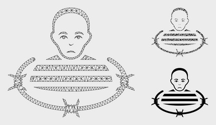 isolated prisoner mesh network model vector image