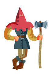 Medieval executioner with axe character hangman vector