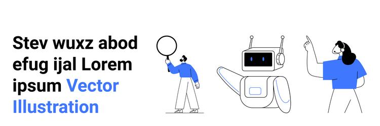 robot interaction and teamwork featuring vector image