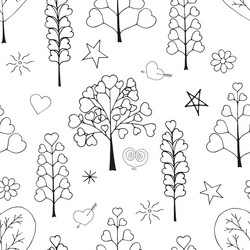 Seamless pattern made from floral objects vector