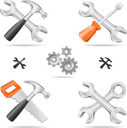 Tool Icon Set - Diverse Instruments vector image