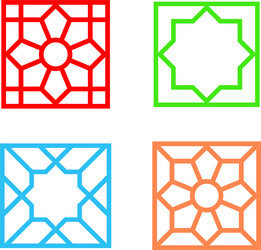 islamic square tile pattern on white art vector