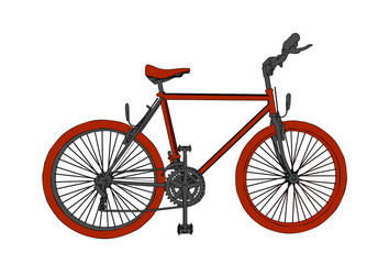 red bicycle on white Vector Image
