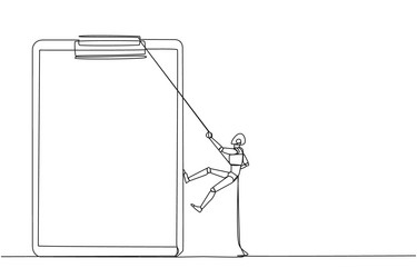 single continuous line drawing smart robot vector image