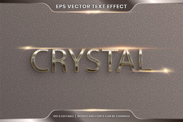 text effect in 3d crystal words font styles theme vector image