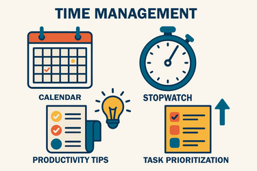 Time Management Calendar Productivity Vector Image