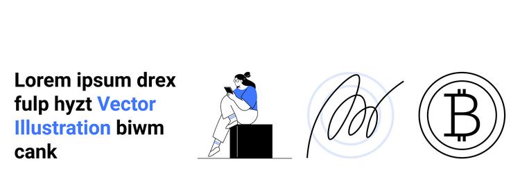 typography with a female reader dynamic signature vector image