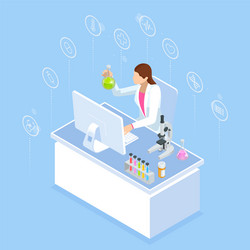 isometric online medical consultation health care vector