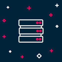 line server data web hosting icon isolated vector image