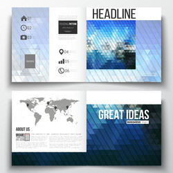 Set of square design brochure template abstract vector