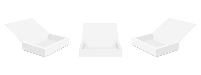 tray boxes set with opened lid vector