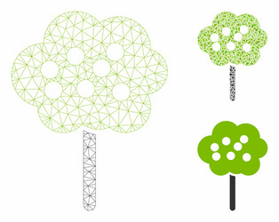 tree mesh 2d model and triangle mosaic icon vector image