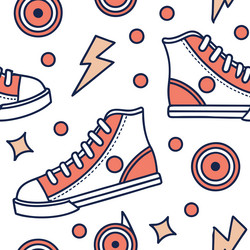 60s mod seamless pattern with bold graphics vector image